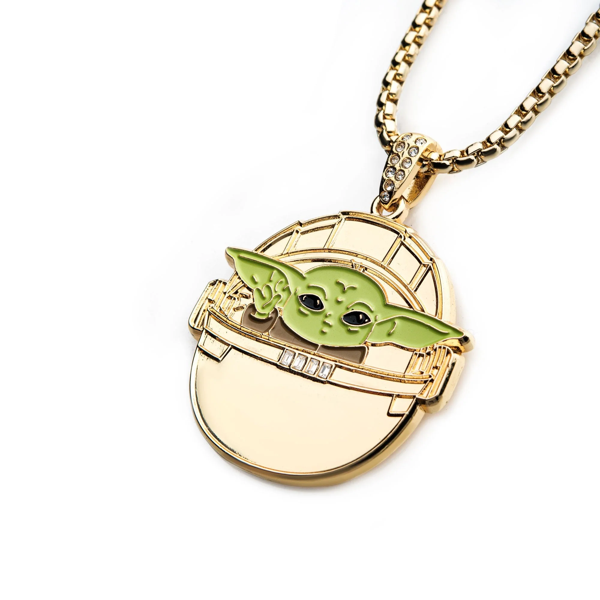 Star Wars: The Mandalorian Grogu (AKA: Baby Yoda/ The Child) Gold Plated Pendant Necklace - Image 3
