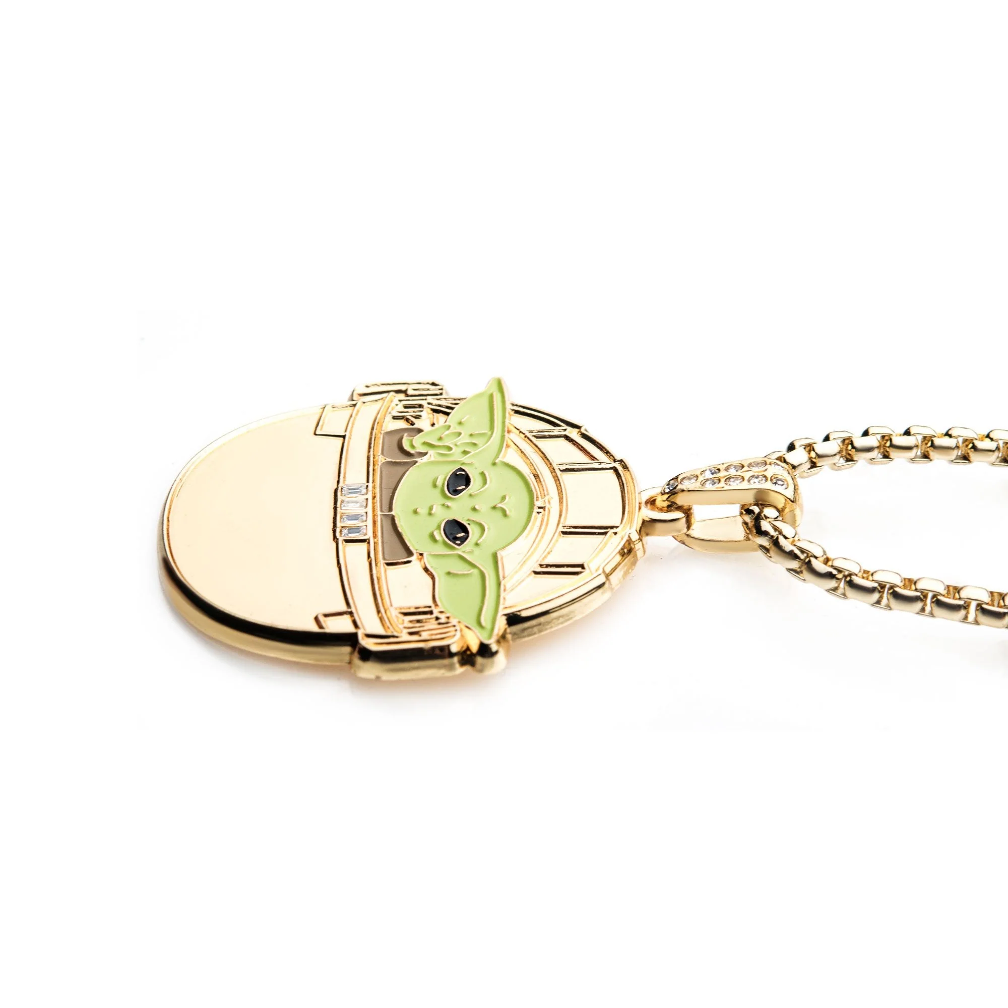 Star Wars: The Mandalorian Grogu (AKA: Baby Yoda/ The Child) Gold Plated Pendant Necklace - Image 4