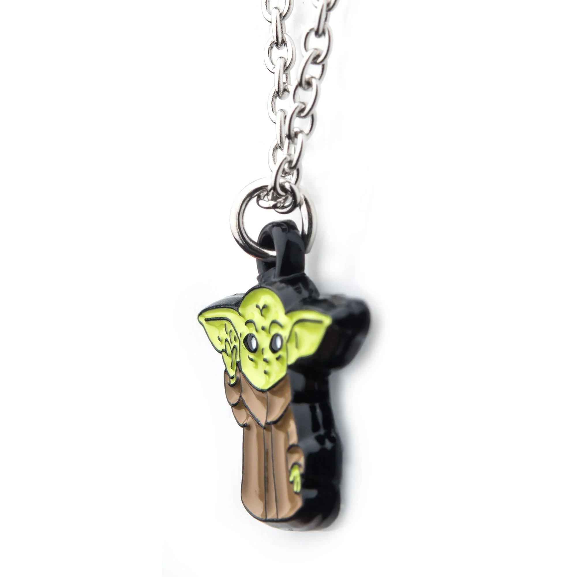 Star Wars: The Mandalorian Grogu (AKA: Baby Yoda/ The Child) Using The Force Enamel Necklace - Image 2