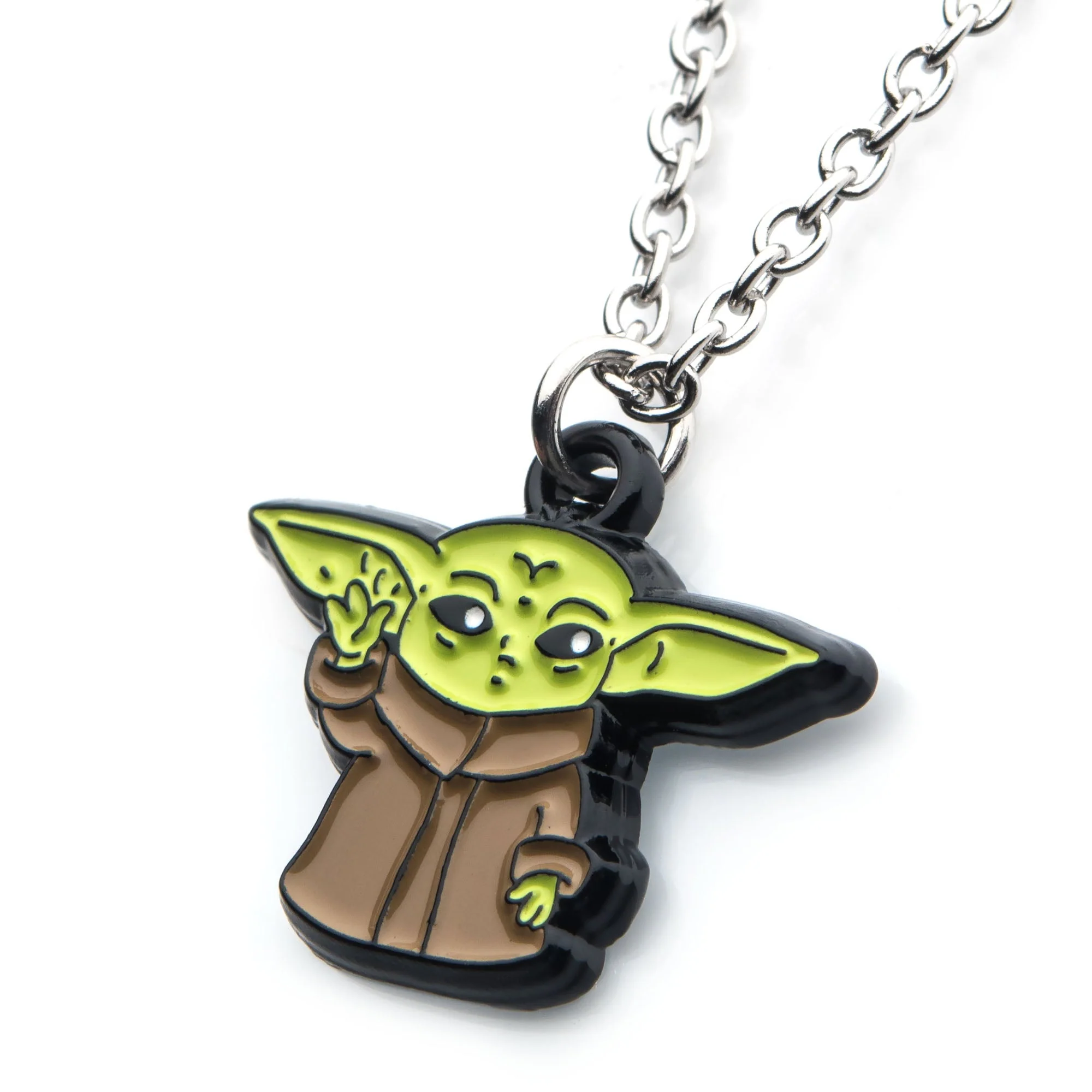 Star Wars: The Mandalorian Grogu (AKA: Baby Yoda/ The Child) Using The Force Enamel Necklace - Image 3