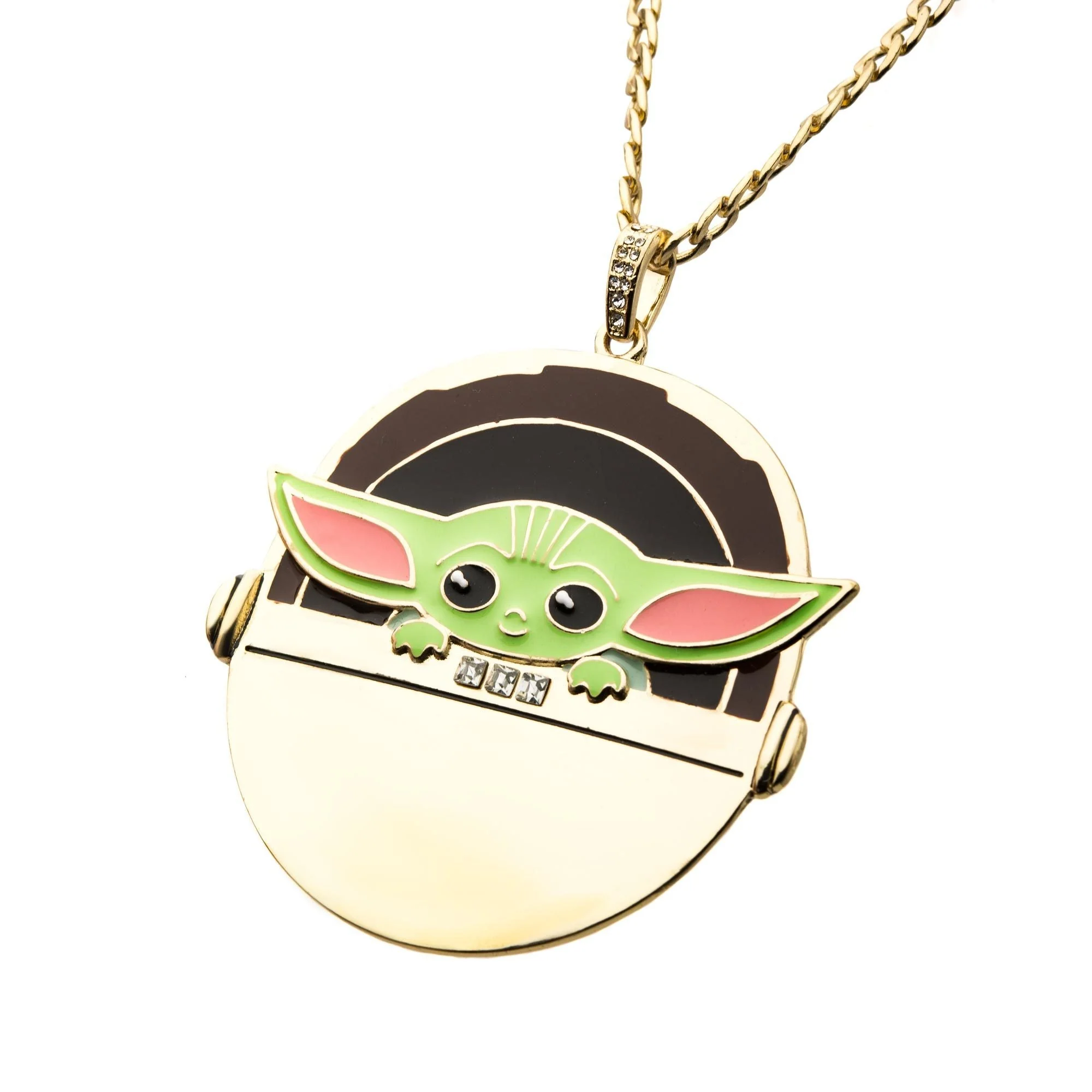 Star Wars: The Mandalorian Grogu (AKA: Baby Yoda/ The Child) Gold Plated Pendant Necklace - Image 3