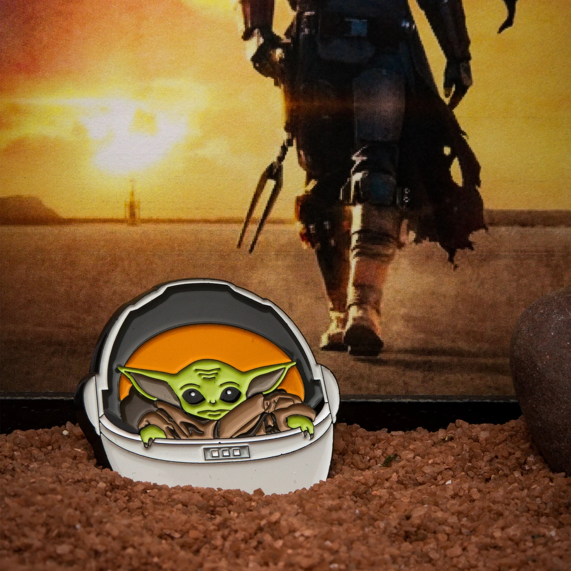 Star Wars: The Mandalorian Grogu (AKA: Baby Yoda/ The Child) Carriage Lapel Pin - Image 4