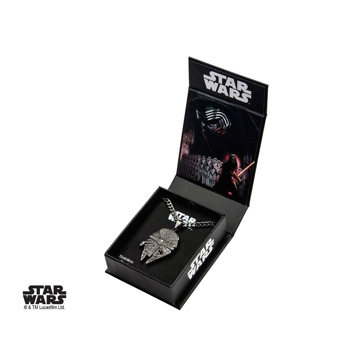 Star Wars Black Plated Millennium Falcon Pendant Necklace - Image 2