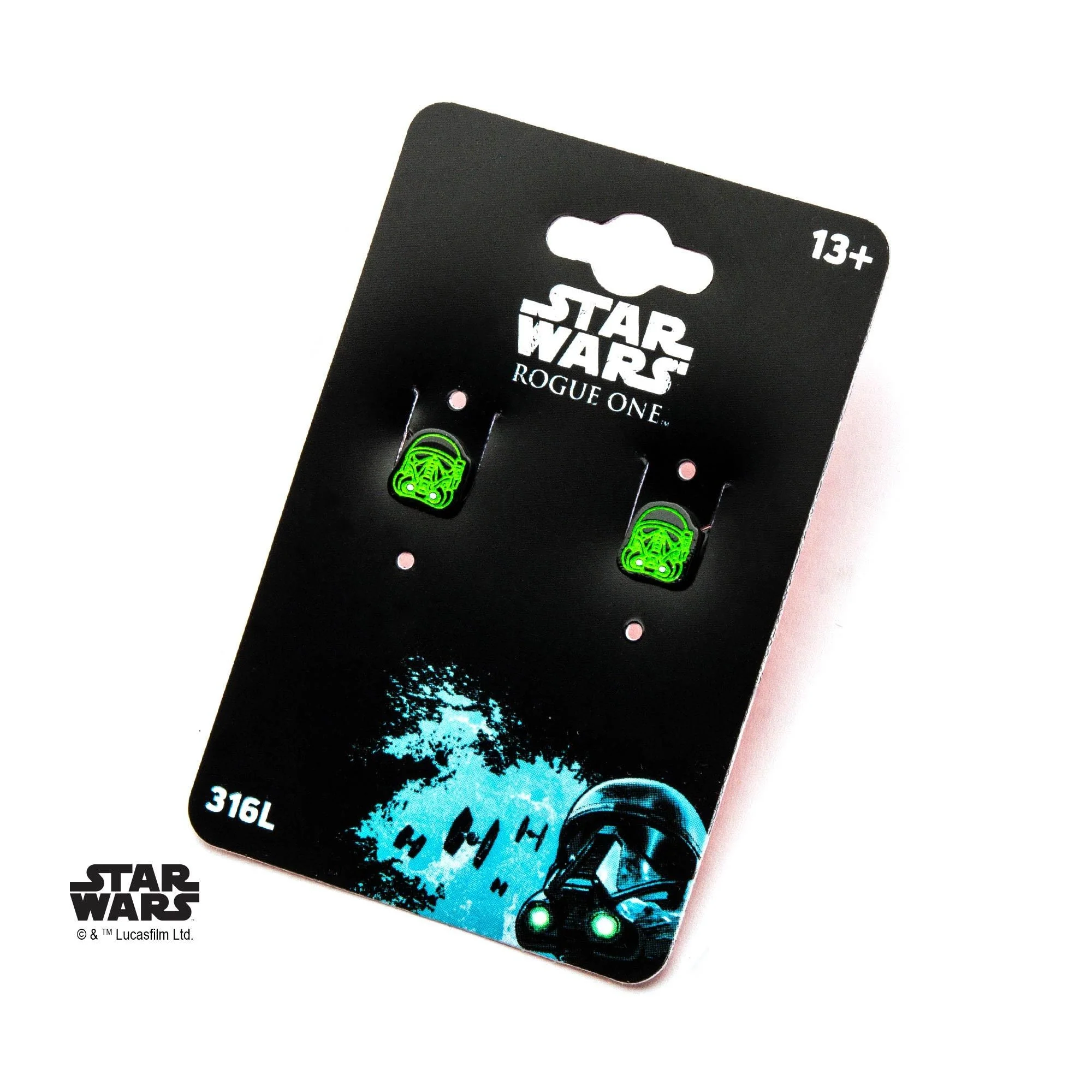 Star Wars Rogue One Death Trooper Glow-in-the-Dark Stud Earrings - Image 2