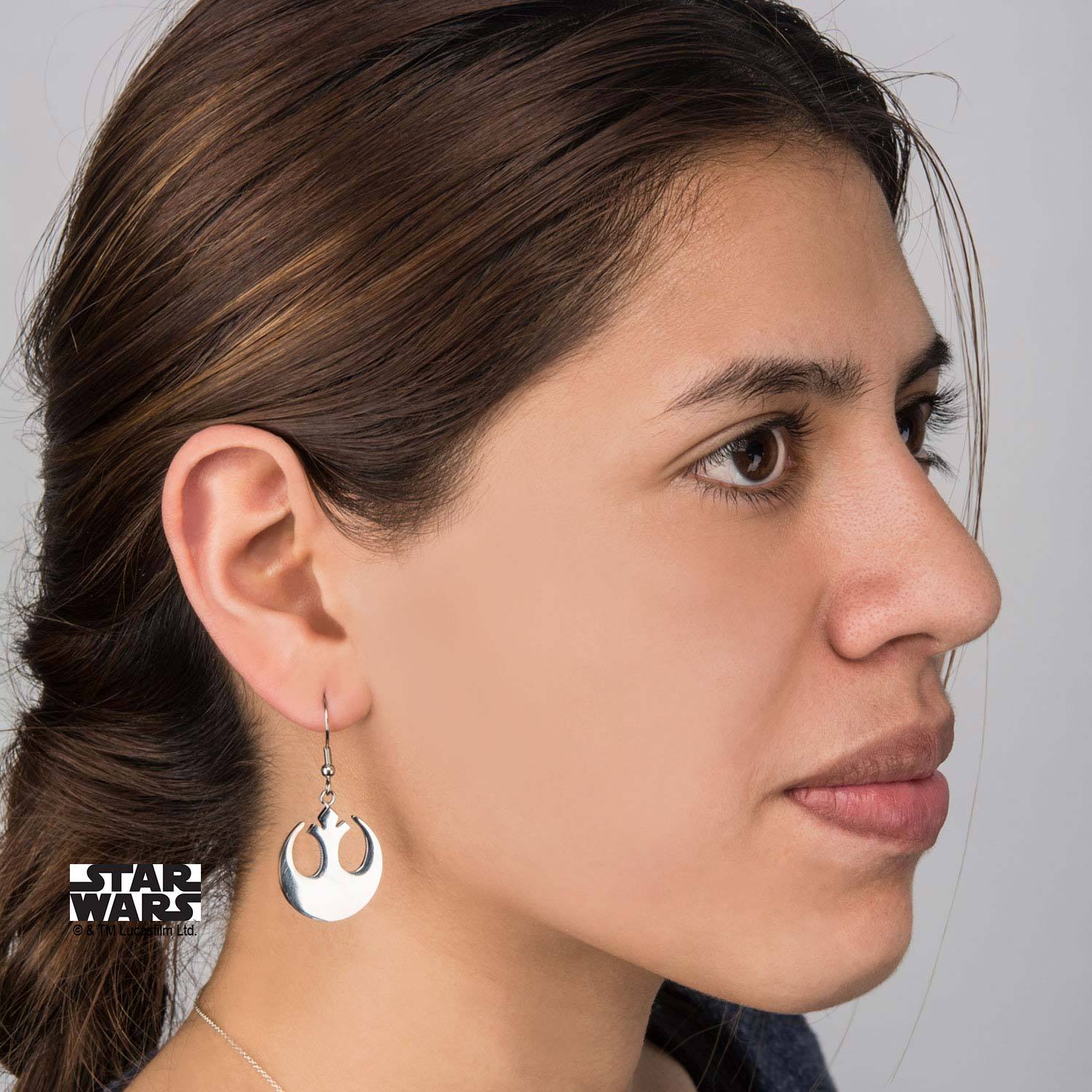 Star Wars Rebel Alliance Symbol Hook Dangle Earrings - Image 3