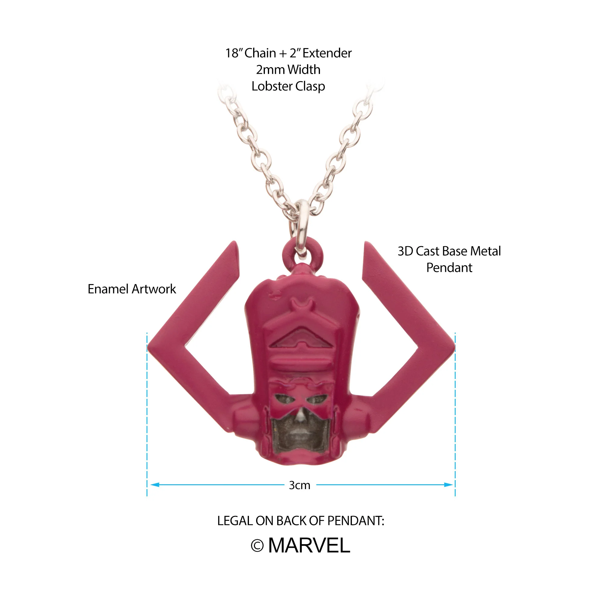 Marvel The Fantastic Four Classic Galactus Pendant Necklace - Image 2
