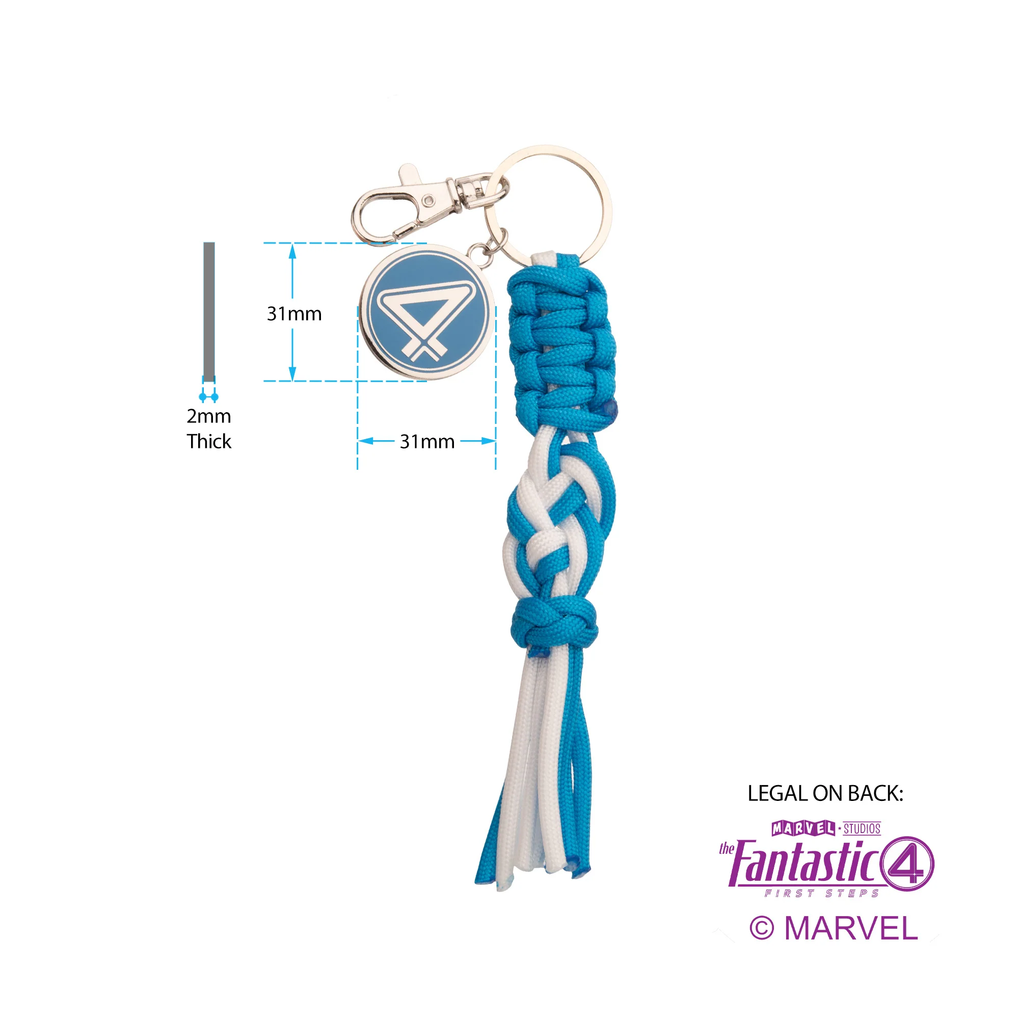 Marvel The Fantastic Four Movie Color Paracord Keychain – Iconic Superhero Charm Collectible - Image 2