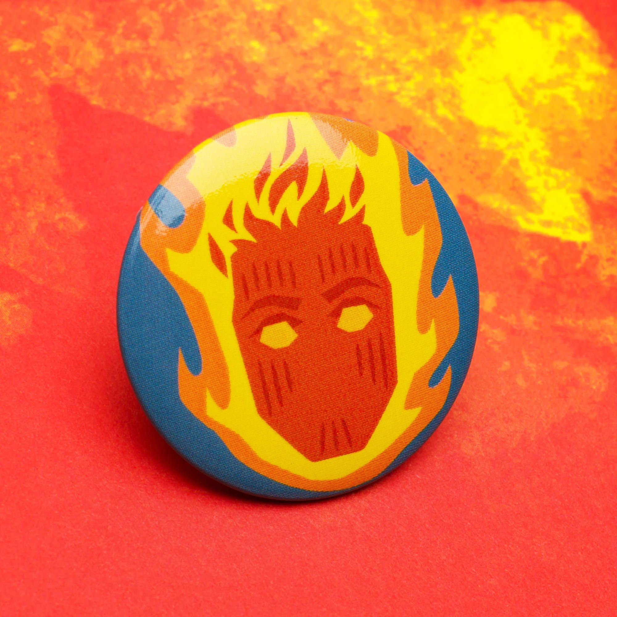 Marvel The Fantastic Four: First Steps Movie Human Torch Button Pin - Image 2