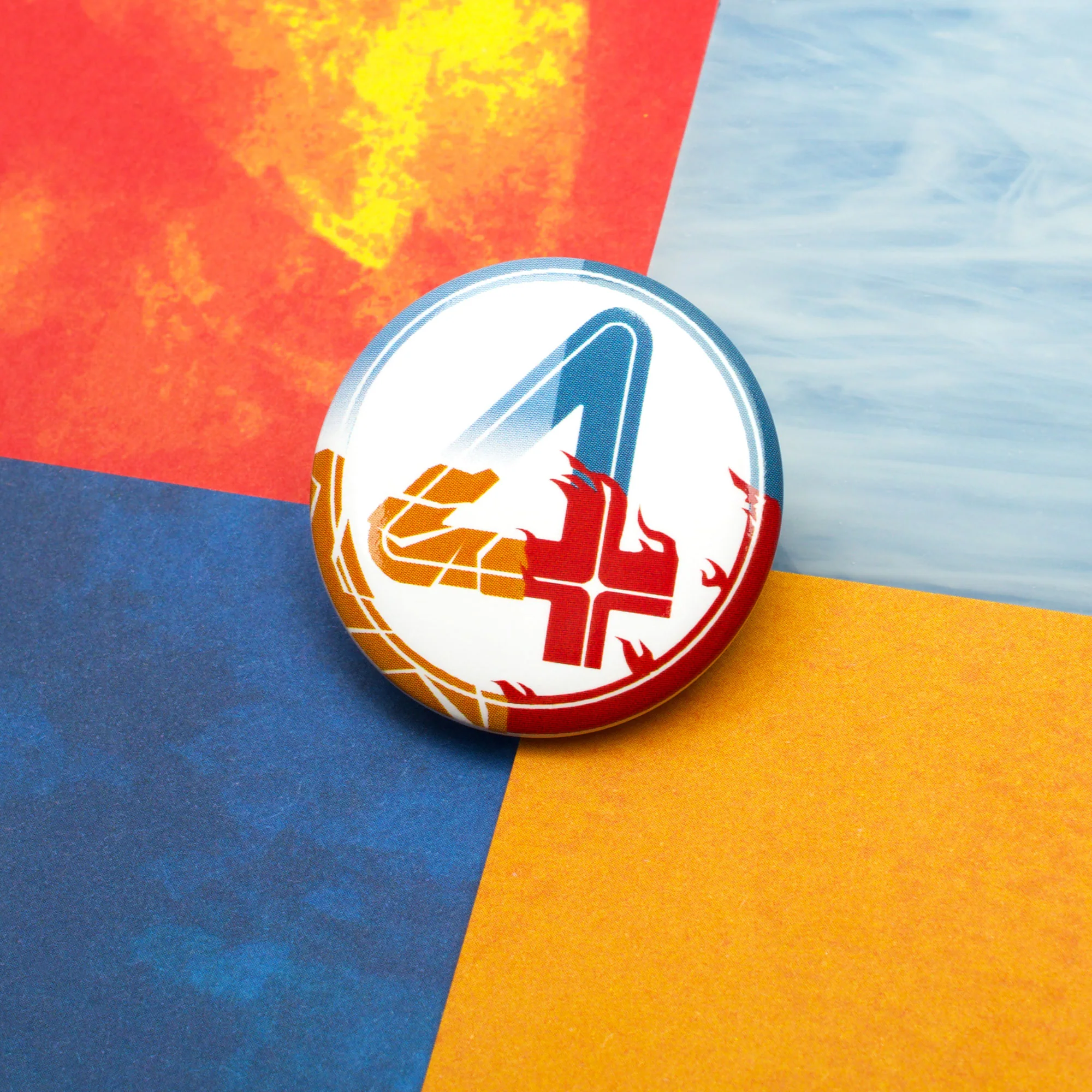 Marvel The Fantastic Four: First Steps Movie Four Logo Button Pin - Image 2