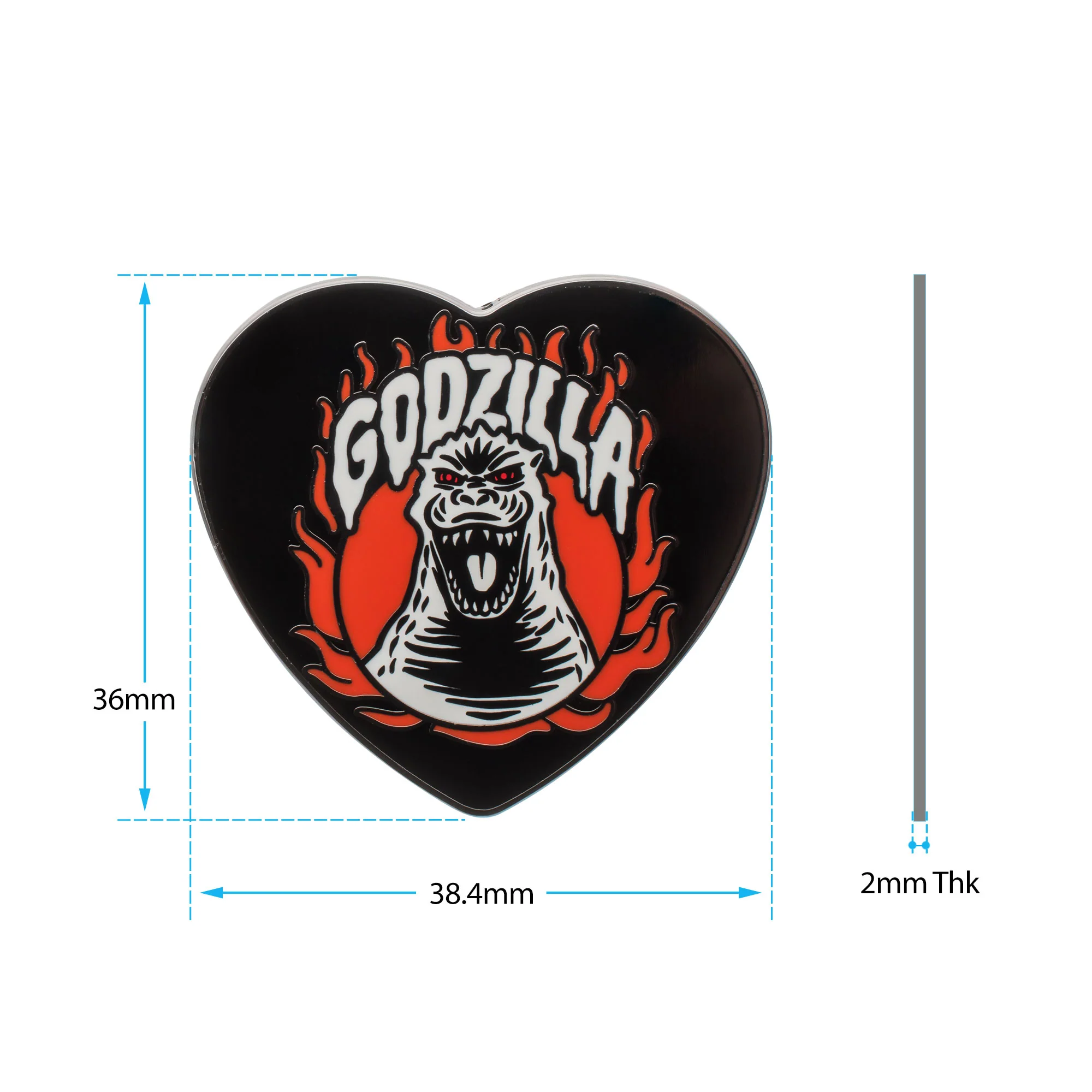 Godzilla Heart Enamel Pin - Image 4
