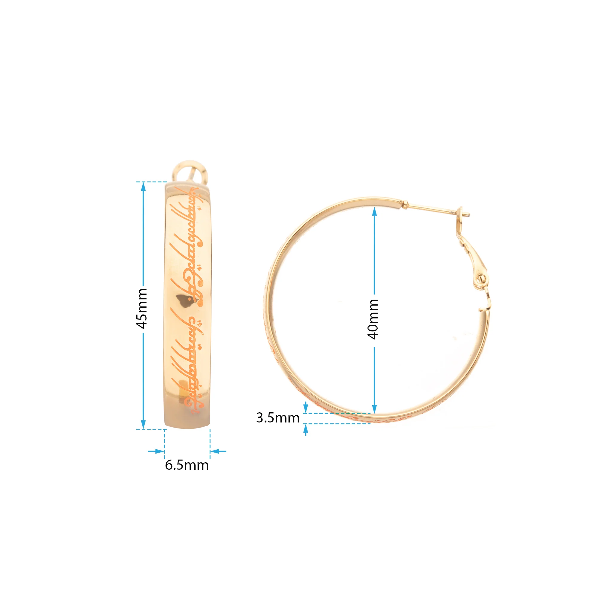 The Lord of the Rings One Ring Glow Hoop Earrings - Image 3