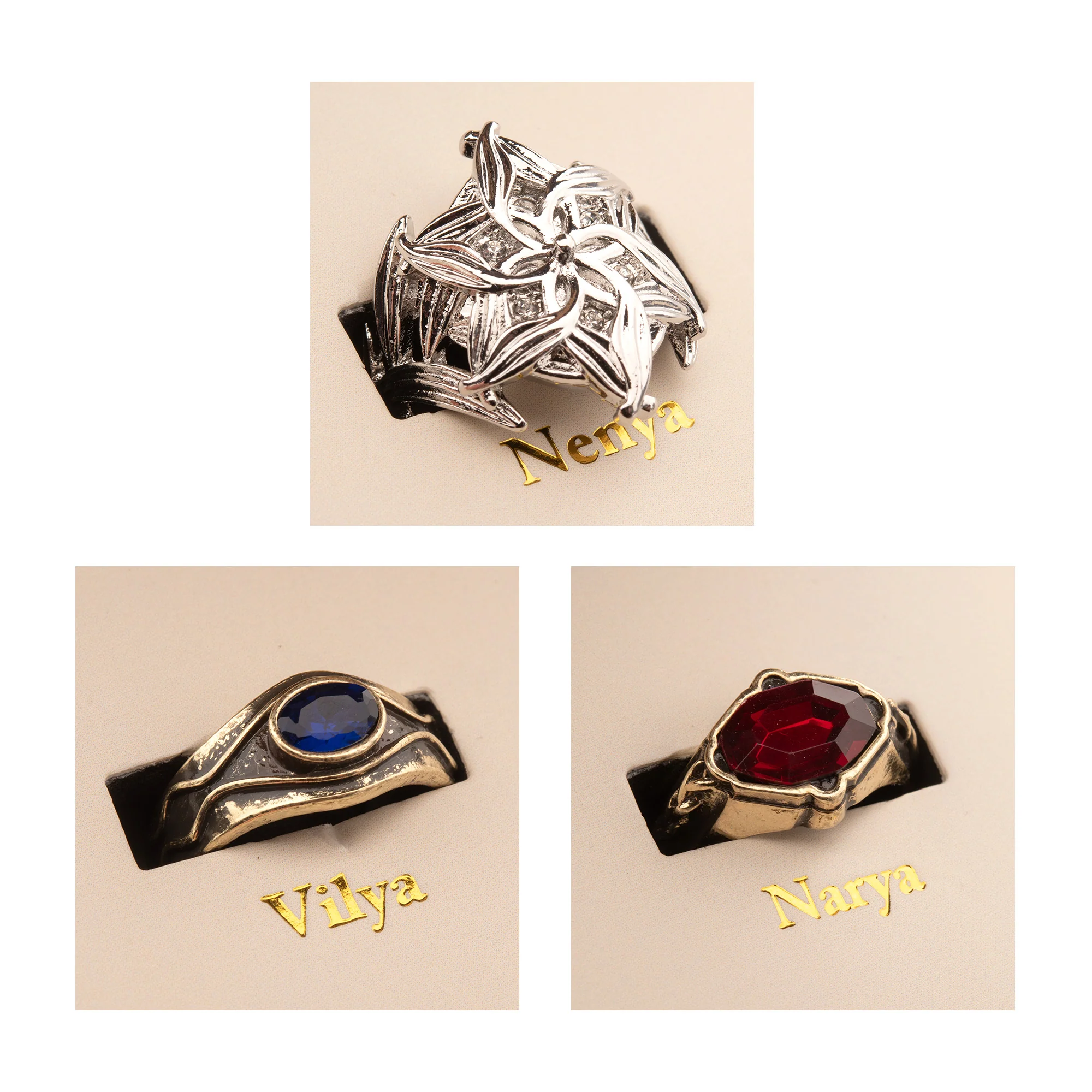 The Lord of the Rings Three Elven Adjustable Ring Set - Image 5