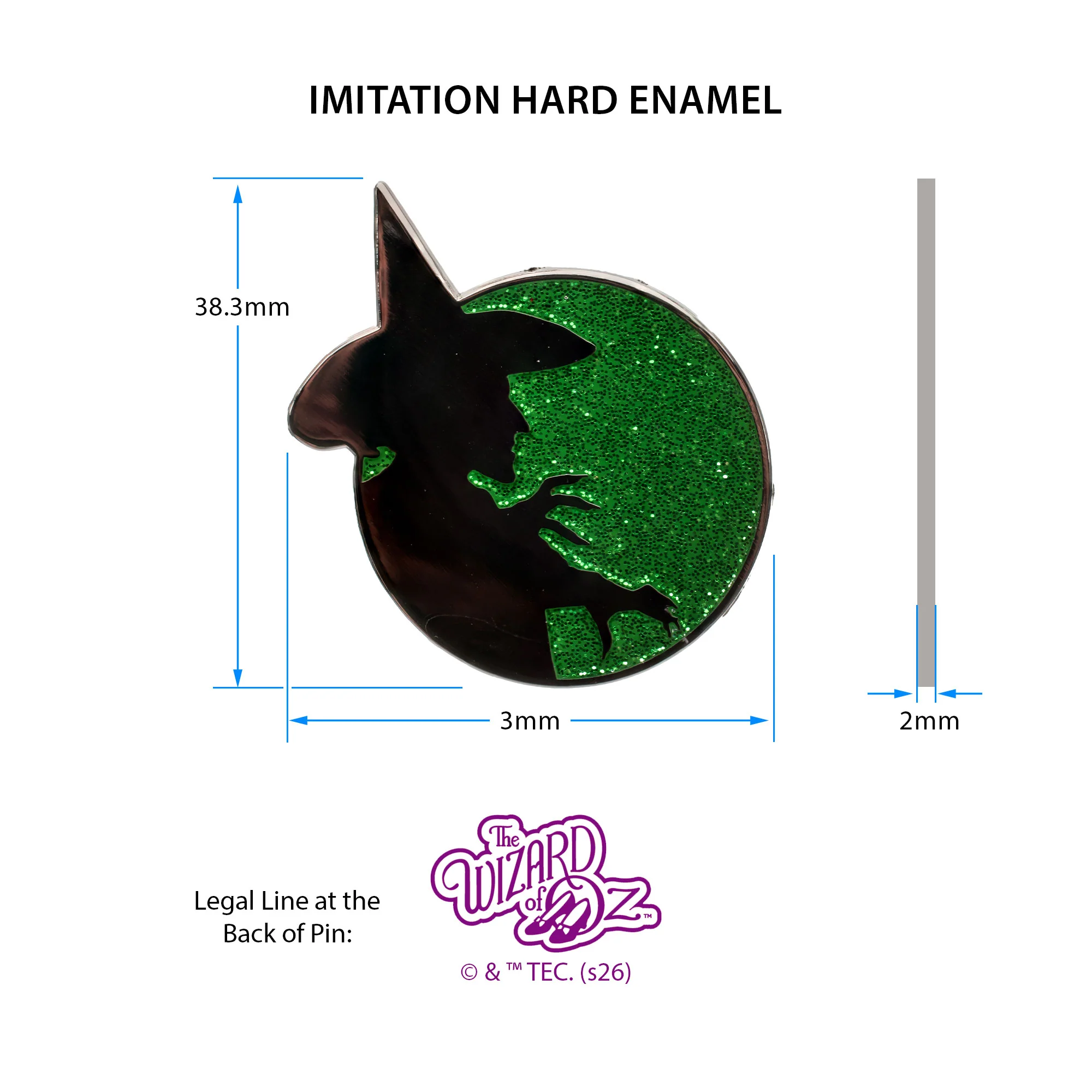 The Wizard of Oz Wicked Witch Glitter Pin - Image 6