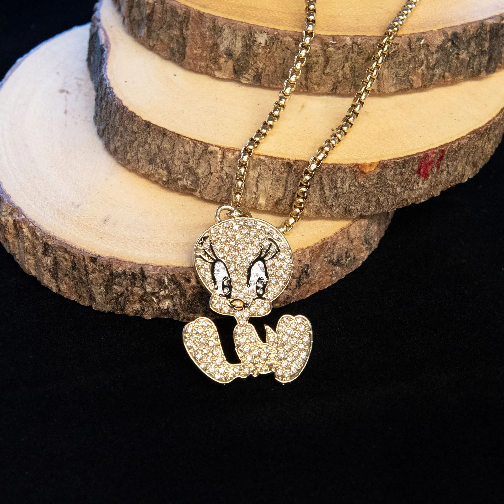 Lonney Tunes Tweety Bird Gold Plated Gemmed Pendants - Image 3