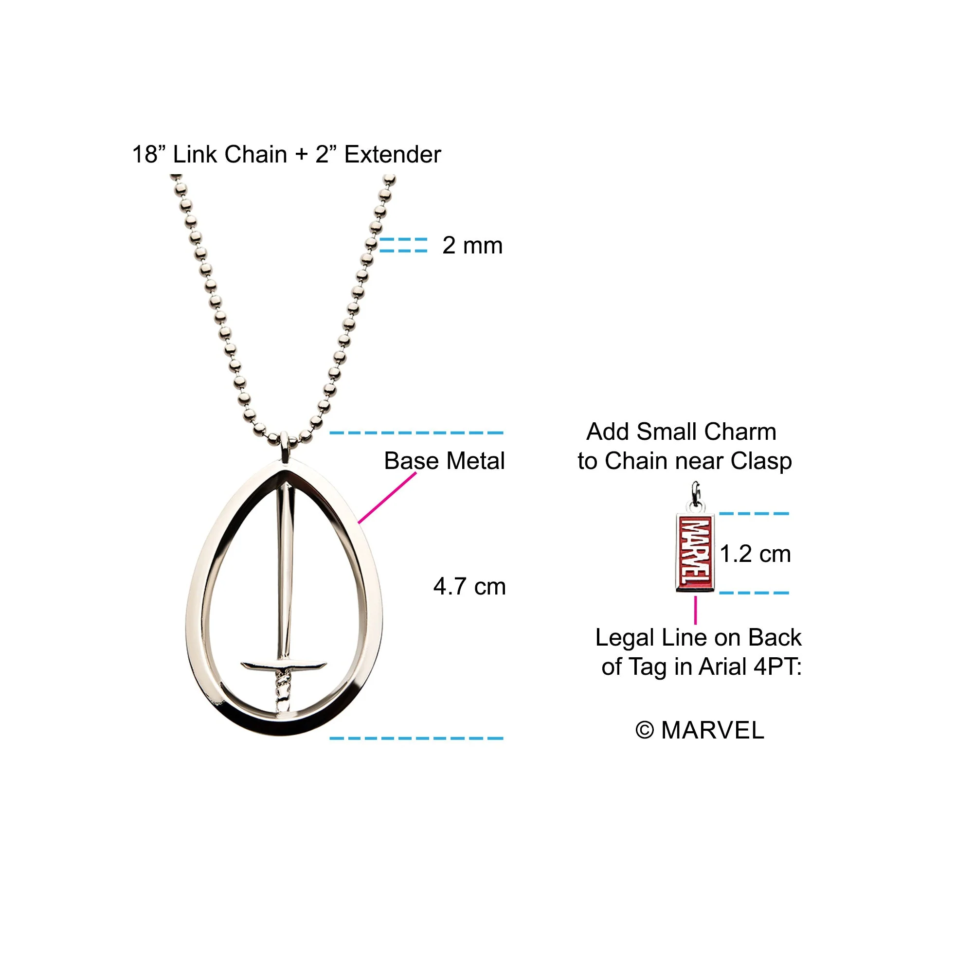 Marvel Wandavision Sword Steel Necklace - Image 8
