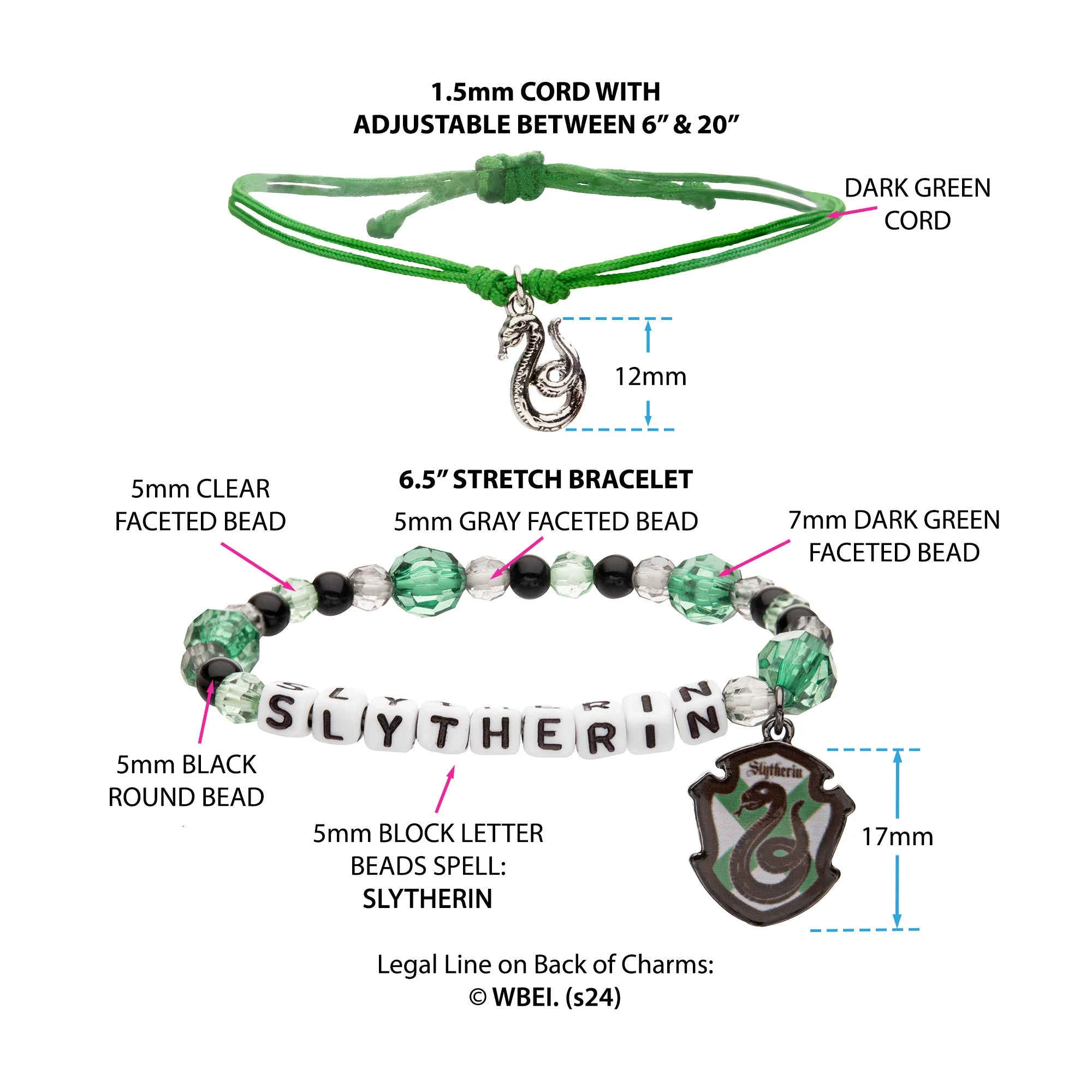 Harry Potter Slytherine Bracelet Set - Image 3