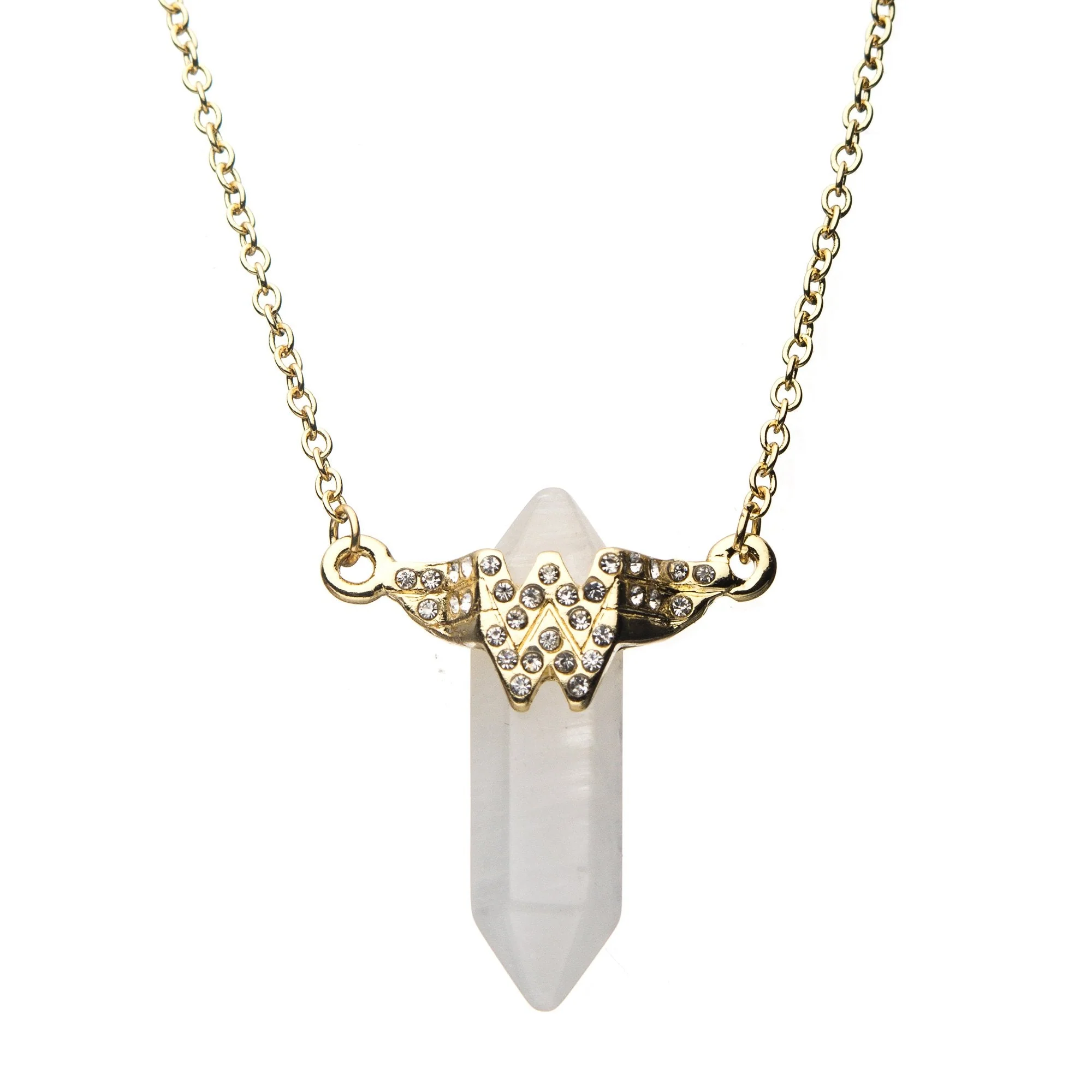 DC Comics Wonder Woman Logo with Crystals Pendant Necklace