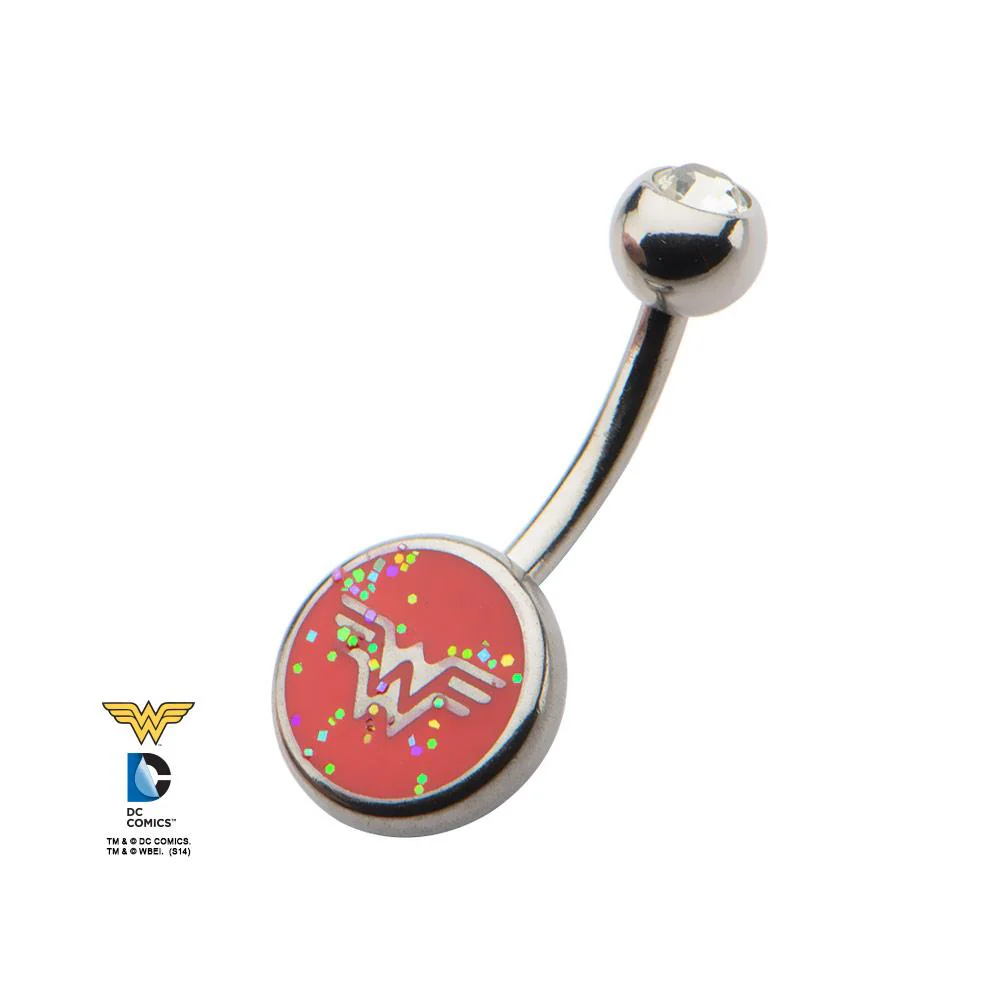 DC Comics Sprinkled Wonder Woman Logo Fixed Navel - Image 3