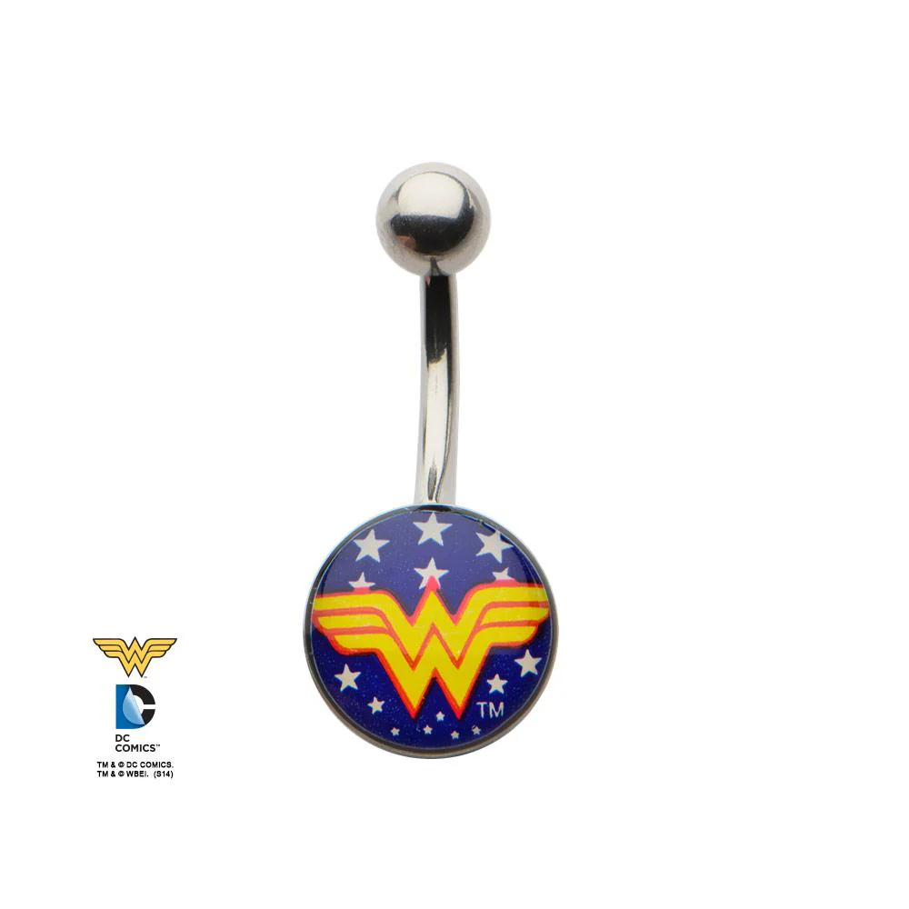 DC Comics Wonder Woman Logo with Stars Fixed Navel - Image 3