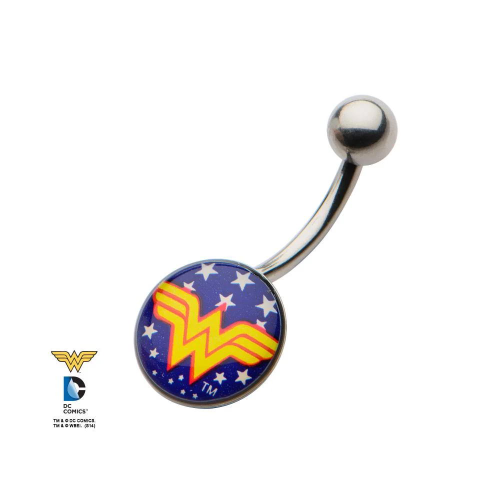 DC Comics Wonder Woman Logo with Stars Fixed Navel - Image 4